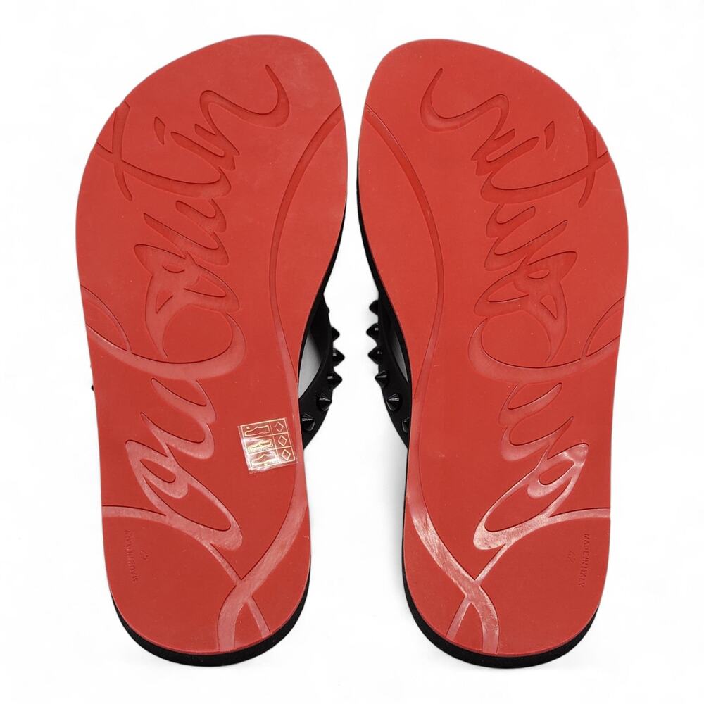 Christian Louboutin Loubi Flip Studded Flip Flops in Black - Picture 10 of 16